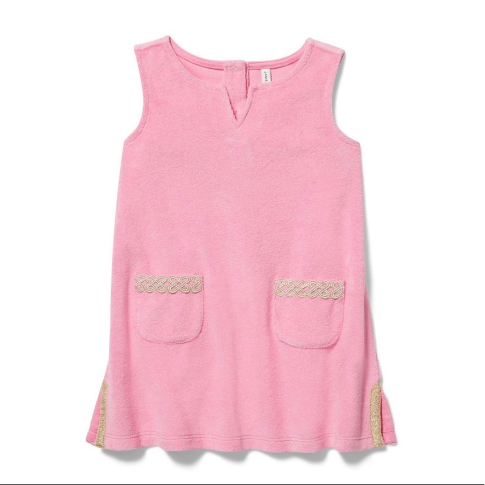 NWT Janie and Jack Pink Brocade Trim Swim Cover-Up, 6-12 Months